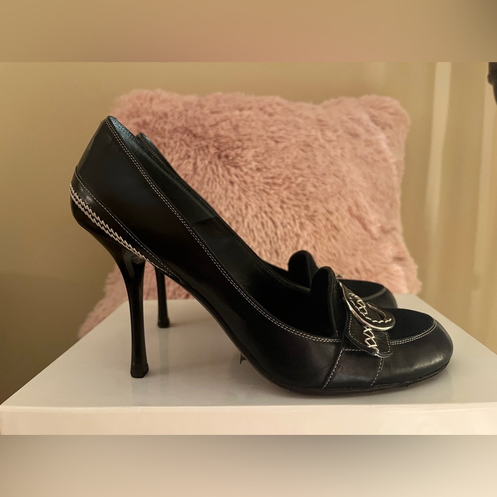 Dior Large CD Schoolgirl Loafer Pumps 🖤 Size 8 1/2 - Picture 2 of 12
